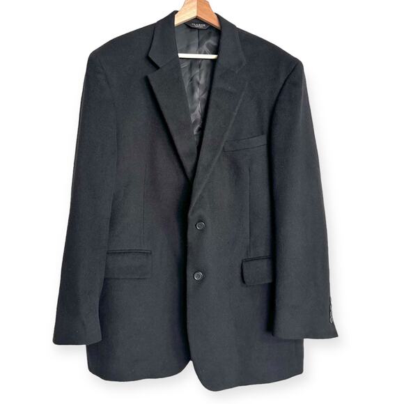 Jos. A. Bank Black 100% Camel Hair Two Button Vented Blazer Men's Size 44R - Picture 1 of 12